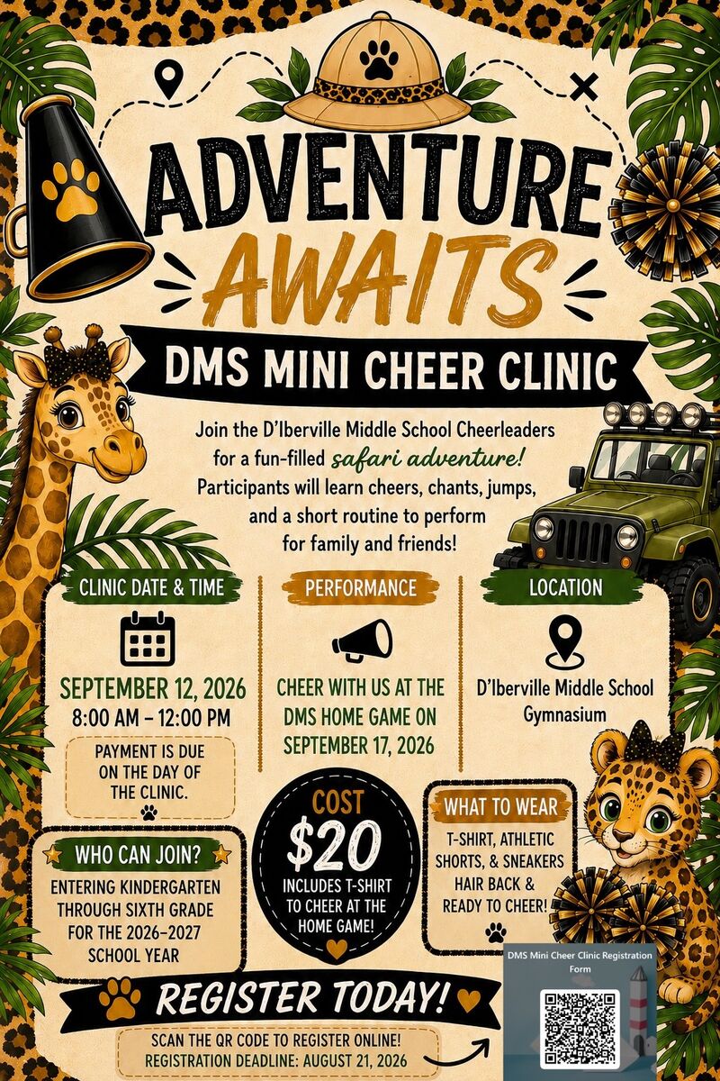 DMS Mini Cheer Clinic Information 🖤💛