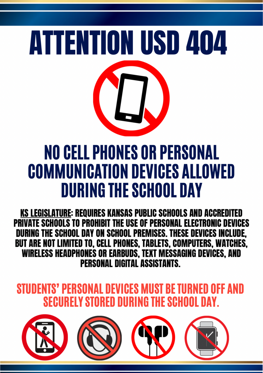USD 404 Student Cell Phone Policy - in accordance with KS legislature
