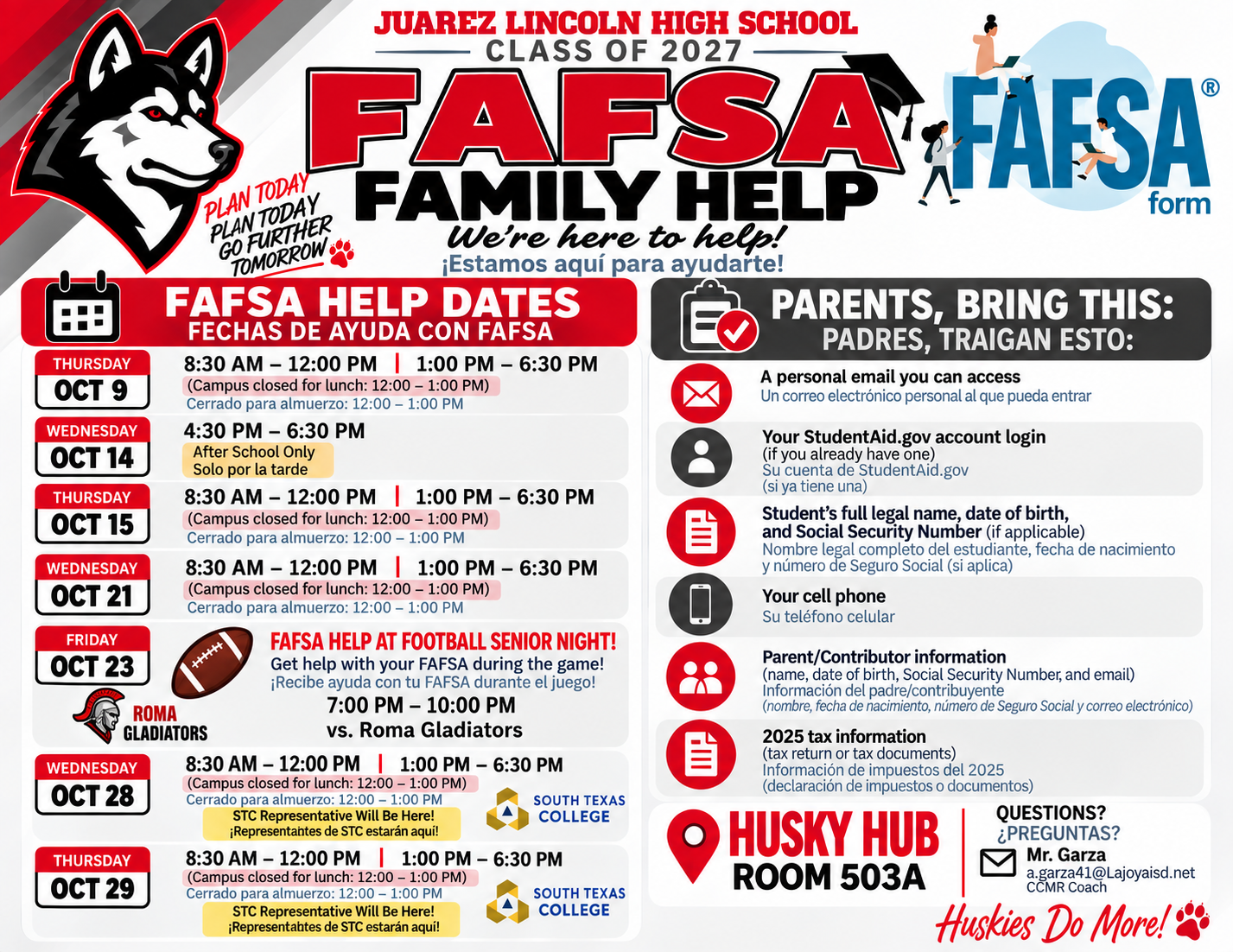 Juarez Lincoln FAFSA Flyer