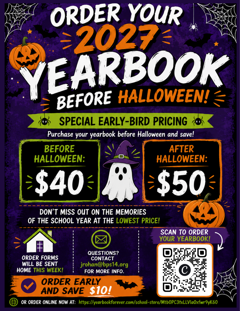 🎃 ORDER YOUR YEARBOOK BEFORE HALLOWEEN! 🎃