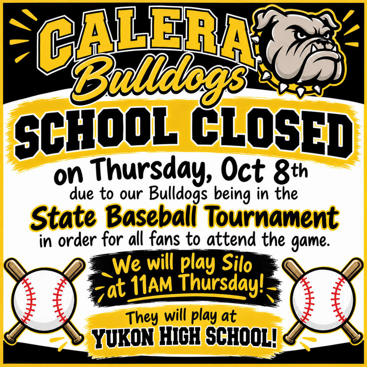 ⚾️🖤💛 BULLDOGS ARE STATE BOUND! 💛🖤⚾️ 