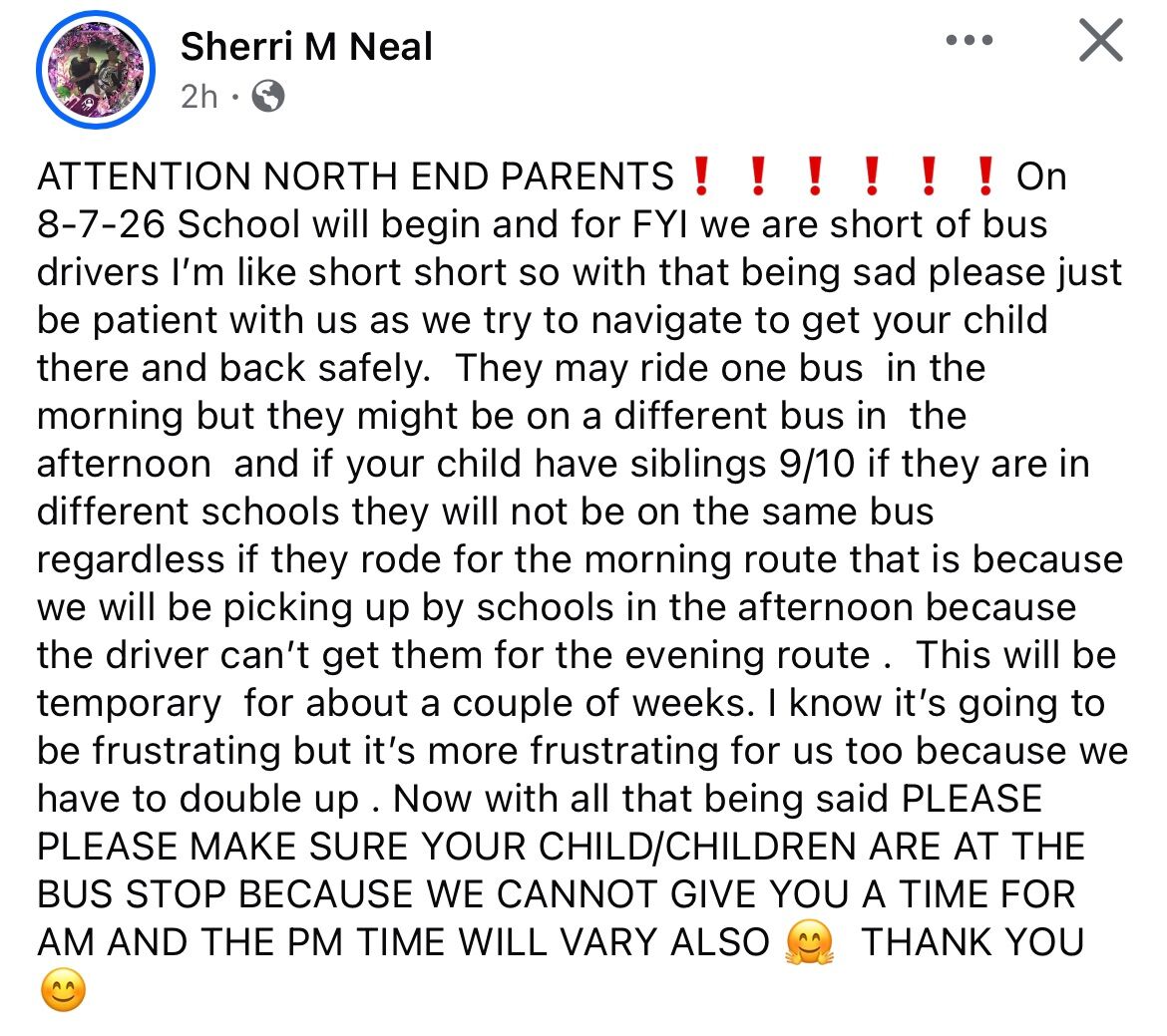 Attention all bus riders parents: please read!!