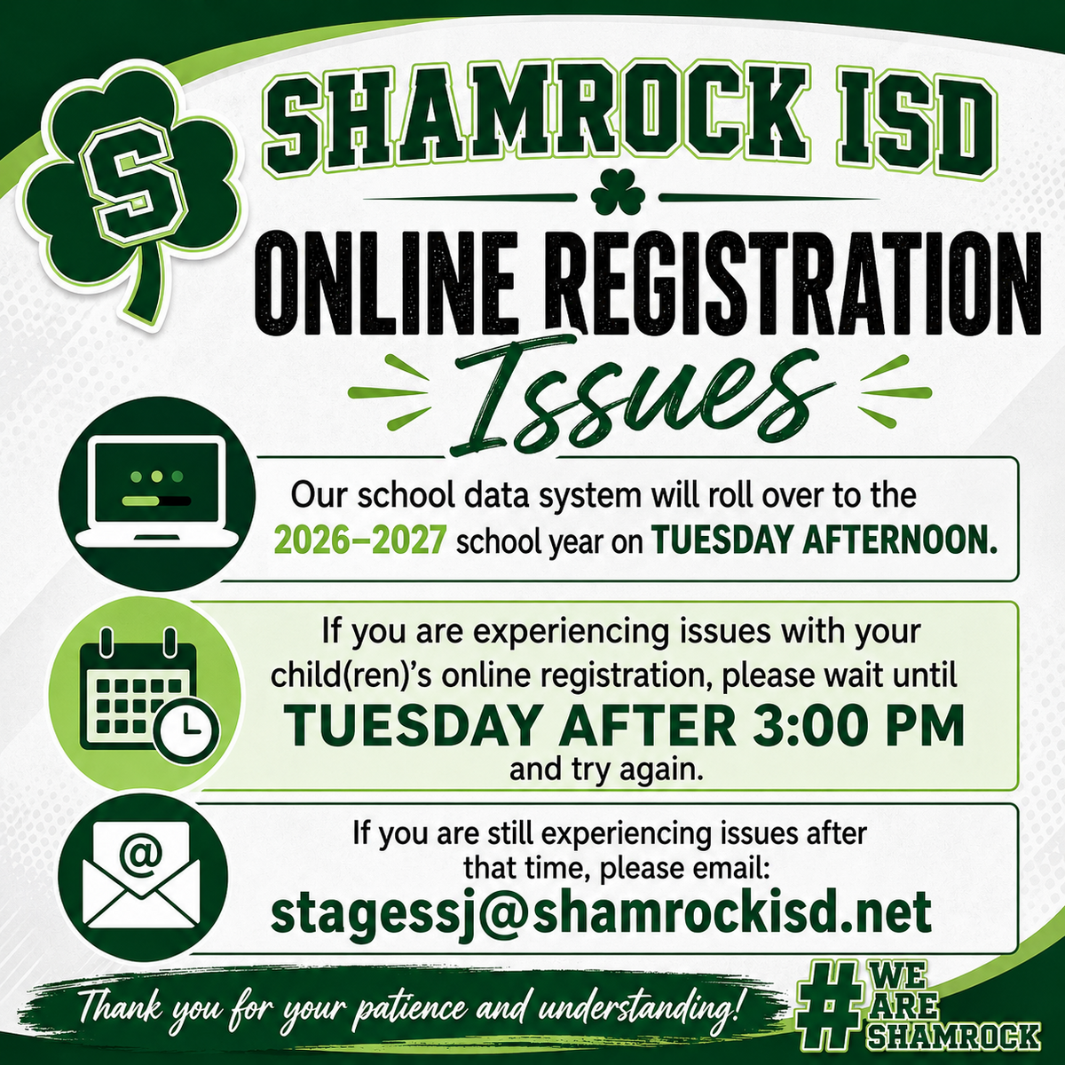 Online Registration Issues