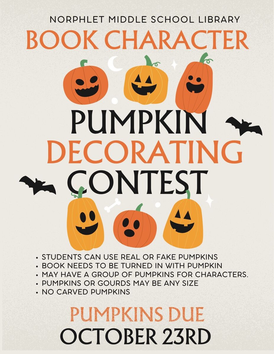 NMS Library Announces Book Character Pumpkin Decorating Contest