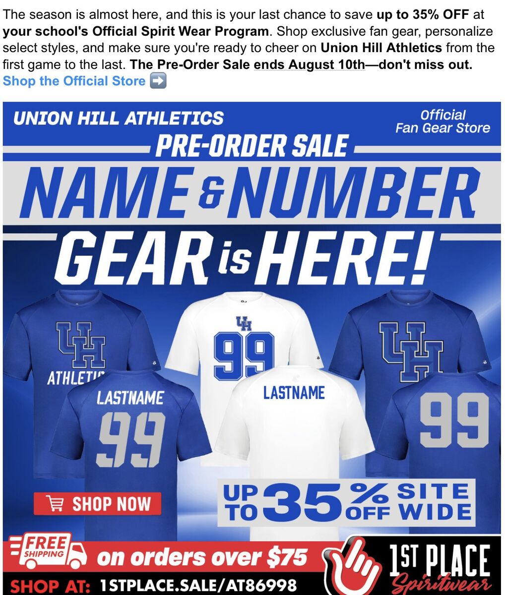 Spirit Wear Sale