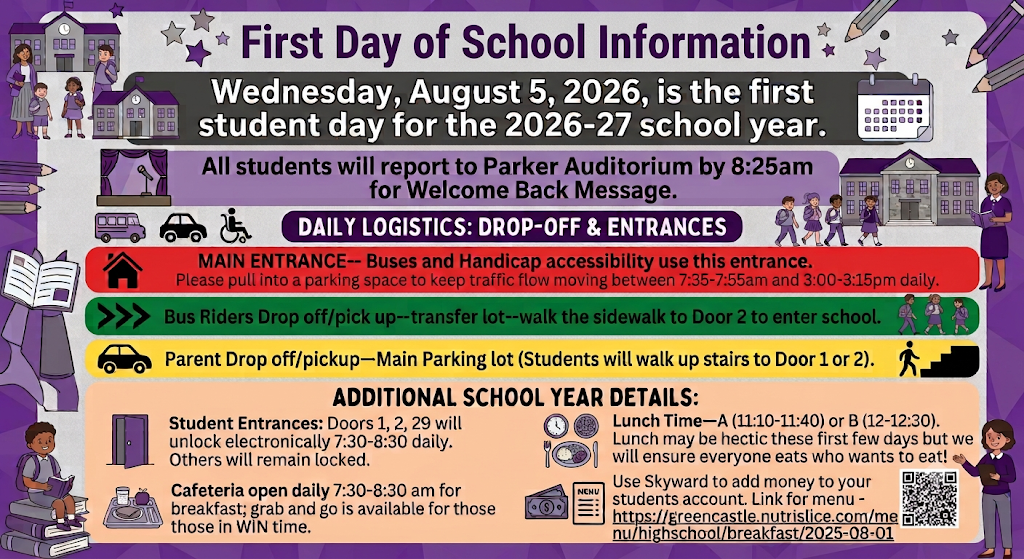 First day of School reminders