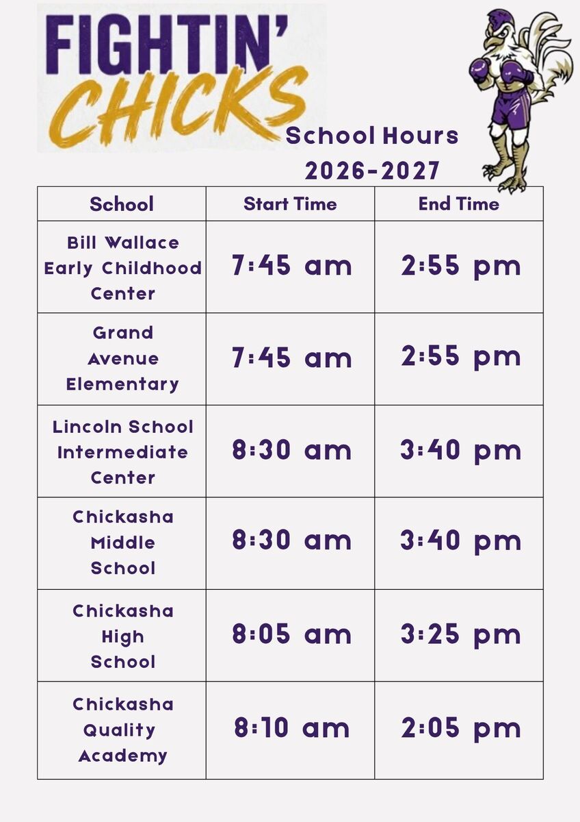 2026-2027 School Hours