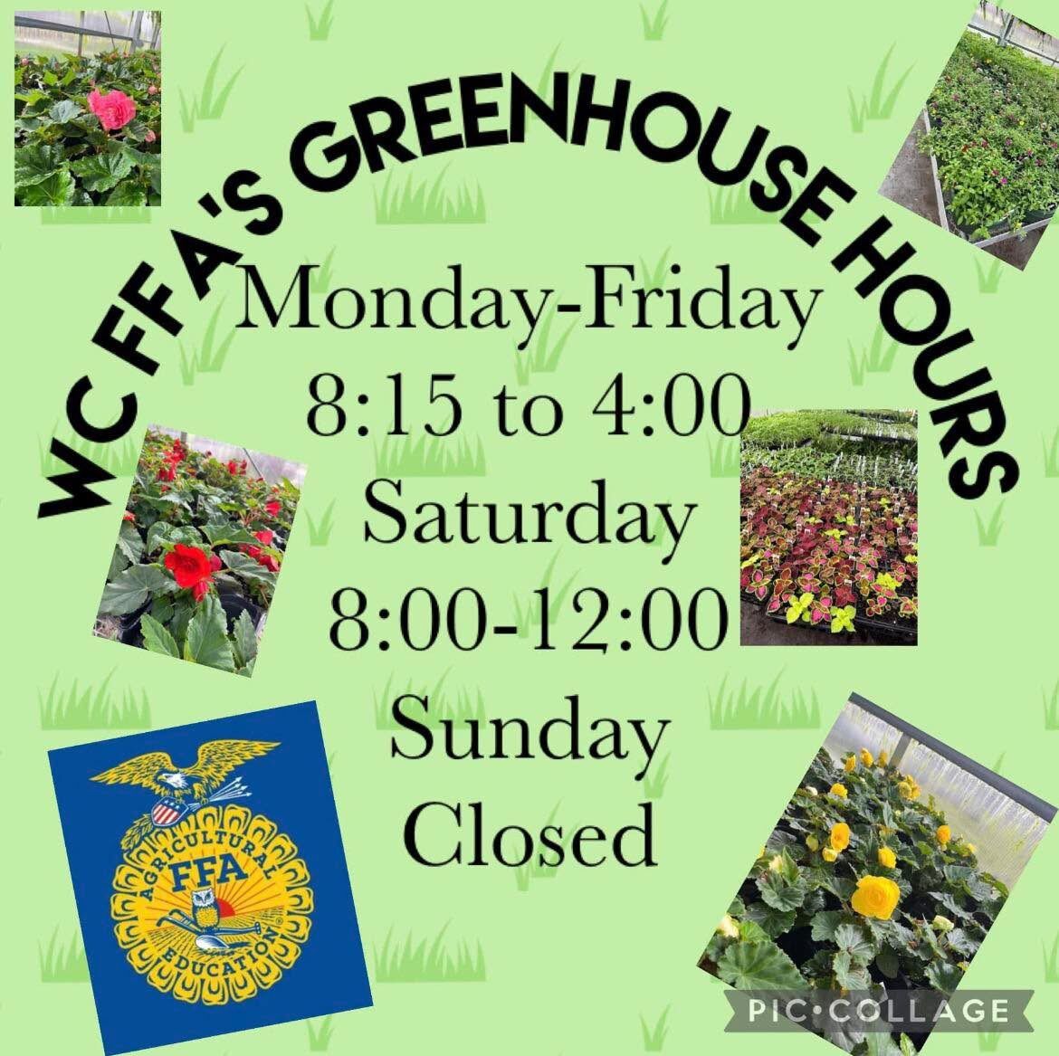 📣WCHS FFA Greenhouse Opens TOMORROW! 🪴