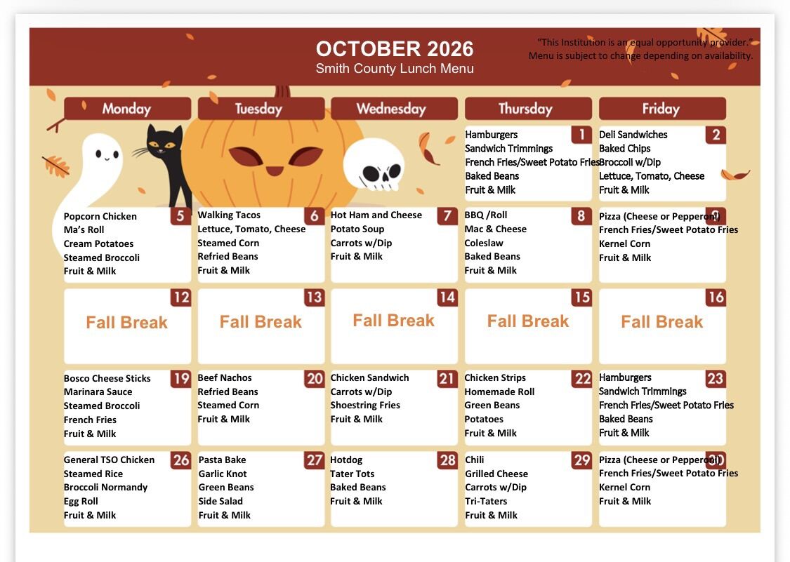 October Menu