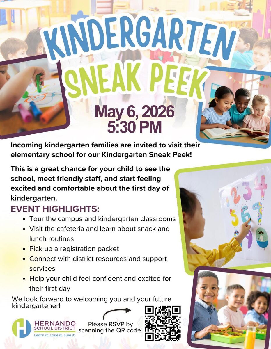 Mark your calendars for Kindergarten Sneak Peek!