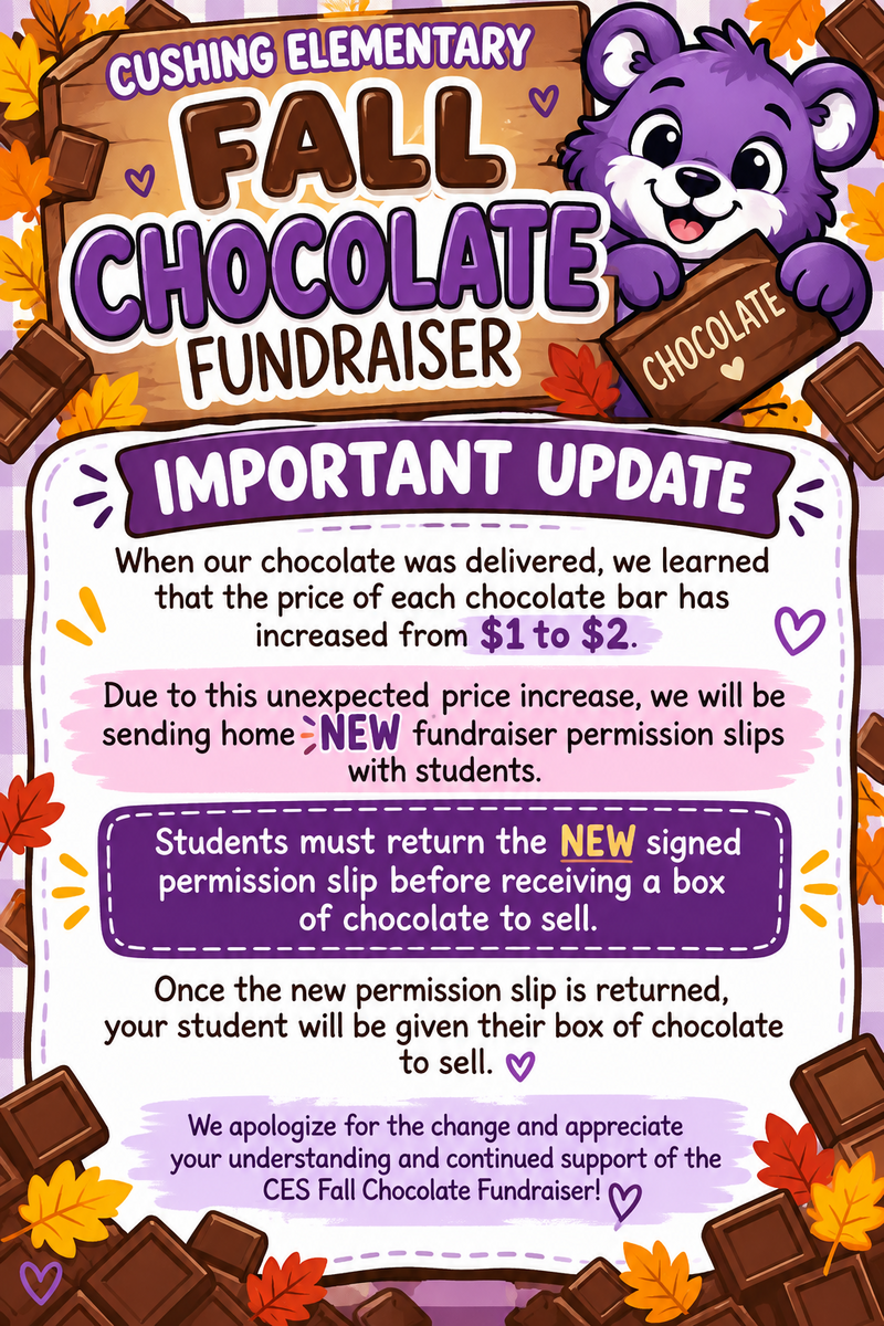 CES FALL FUNDRAISER ---IMPORTANT UPDATE