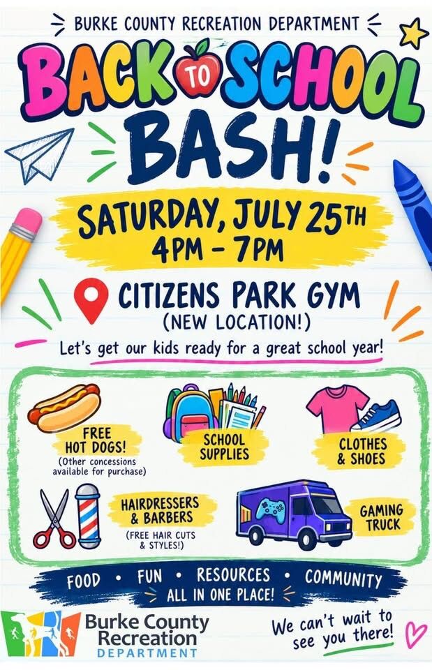 Back to School Bash Today at Rec Dept. Gym 