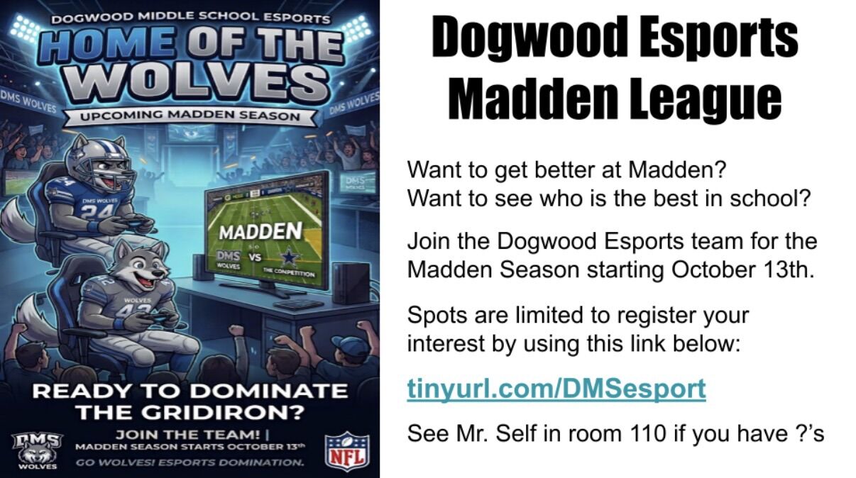 🎮 Dogwood Esports Madden League 🐺🏈