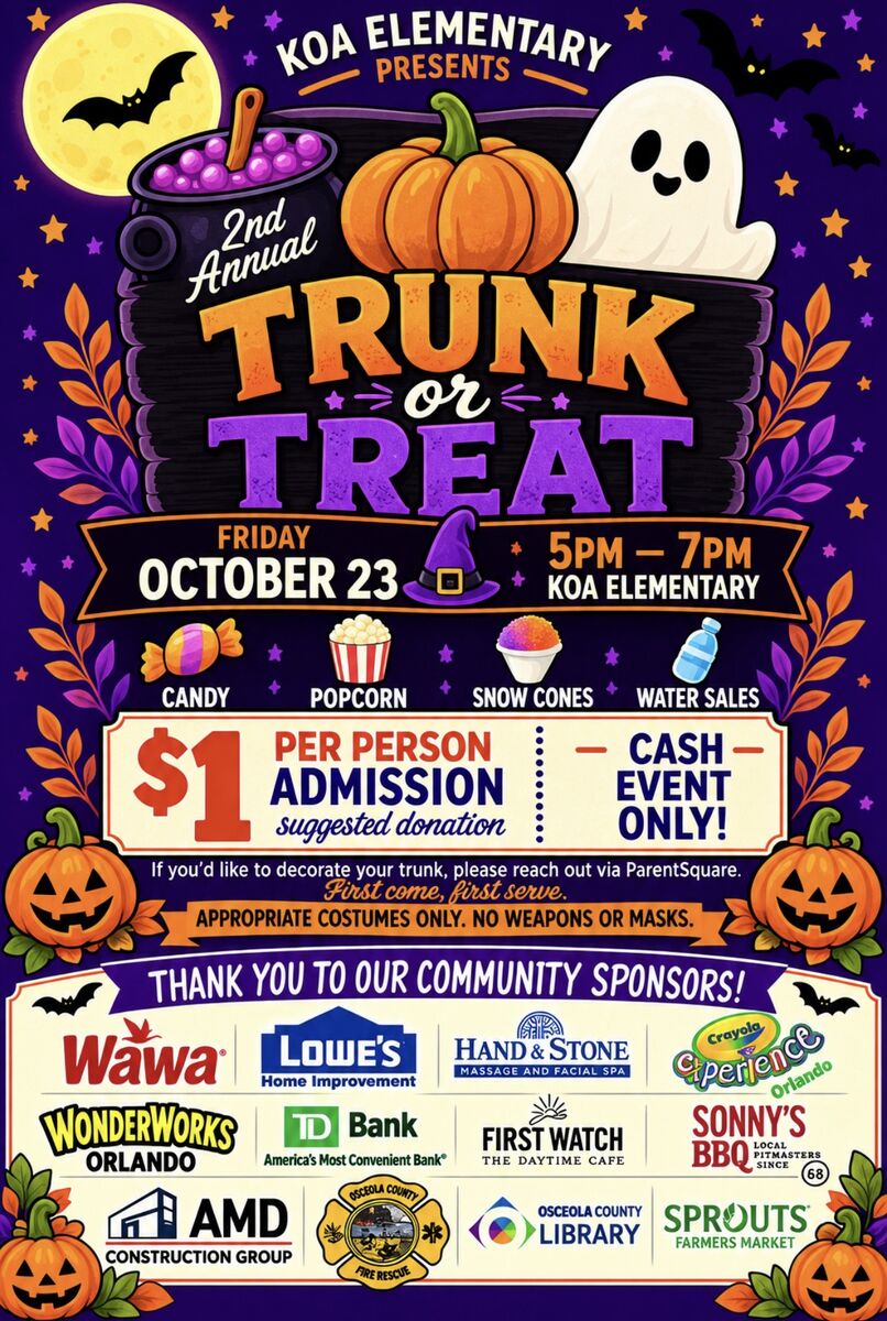 Trunk or Treat - TONIGHT!!! 