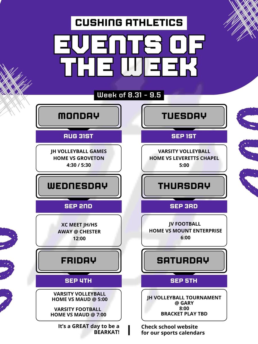 UPDATED** Events of the Week 8.31 - 9.5