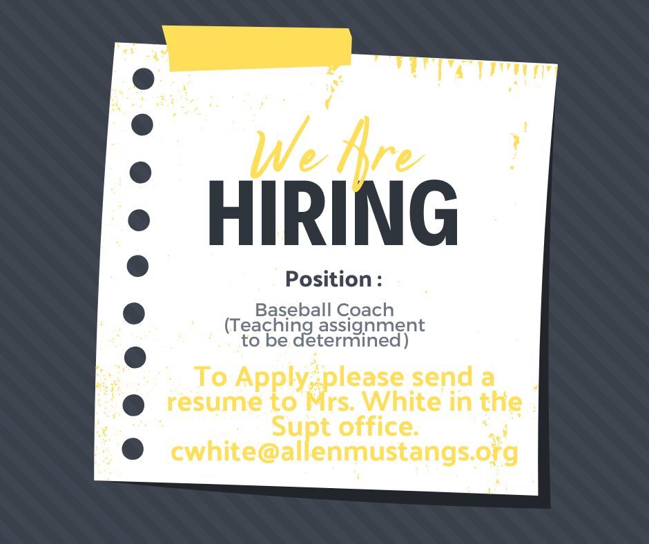 JH/HS Job Opportunity for 2026.2027