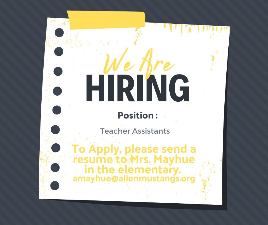 Elementary Job Opportunity for 2026.2027 School Year