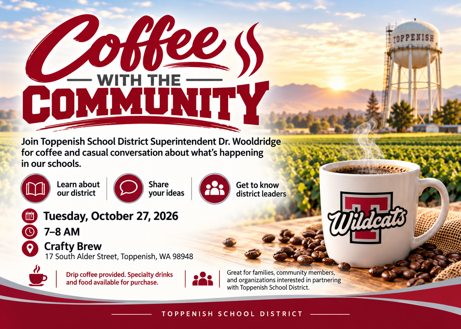 You're invited to join us for Coffee with the Community! 