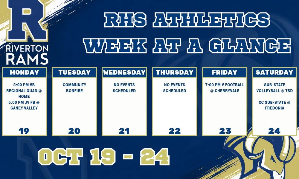RHS Athletics Week at a Glance 10/19-24