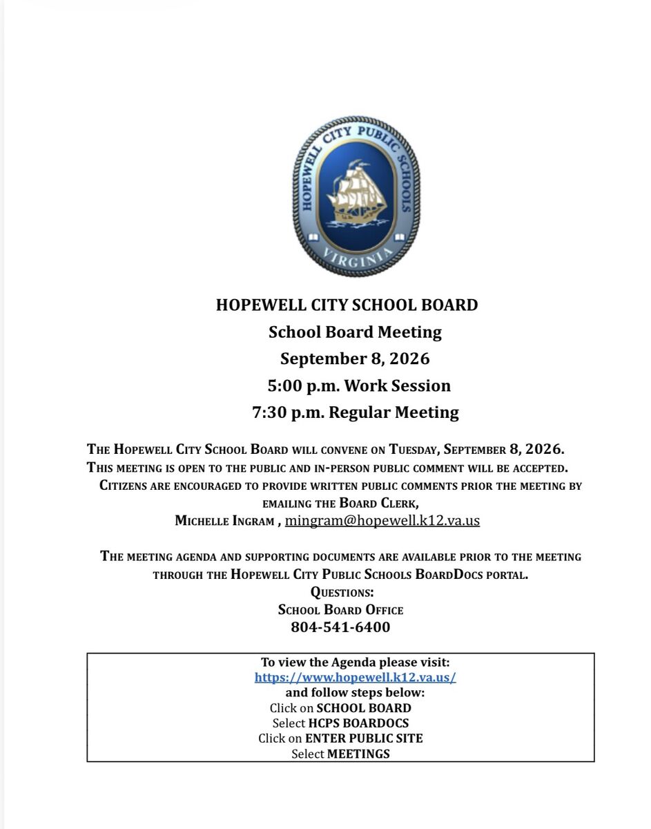 School Board Meeting Notice 