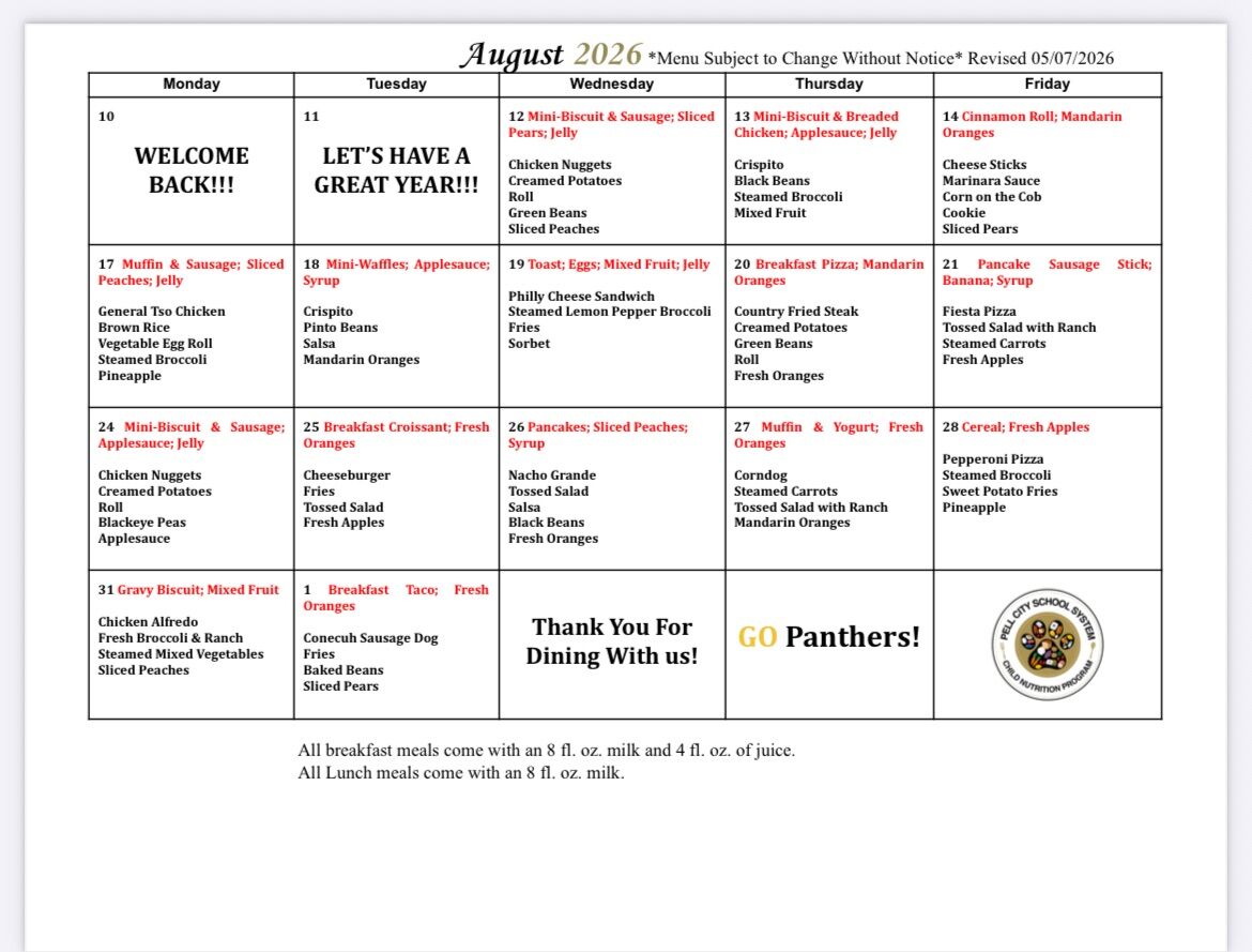Lunch Menu 