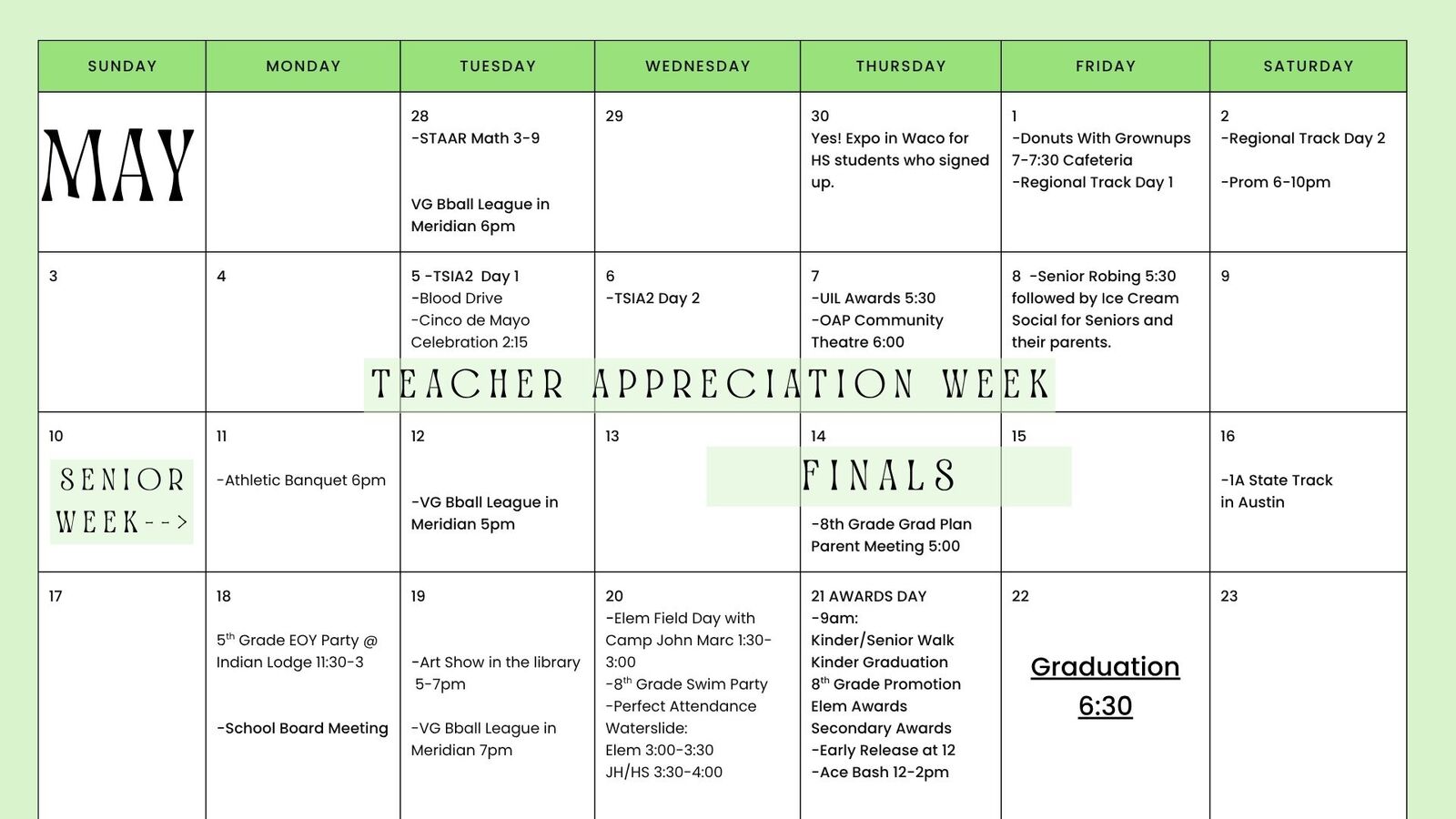 Last Week Of School Update