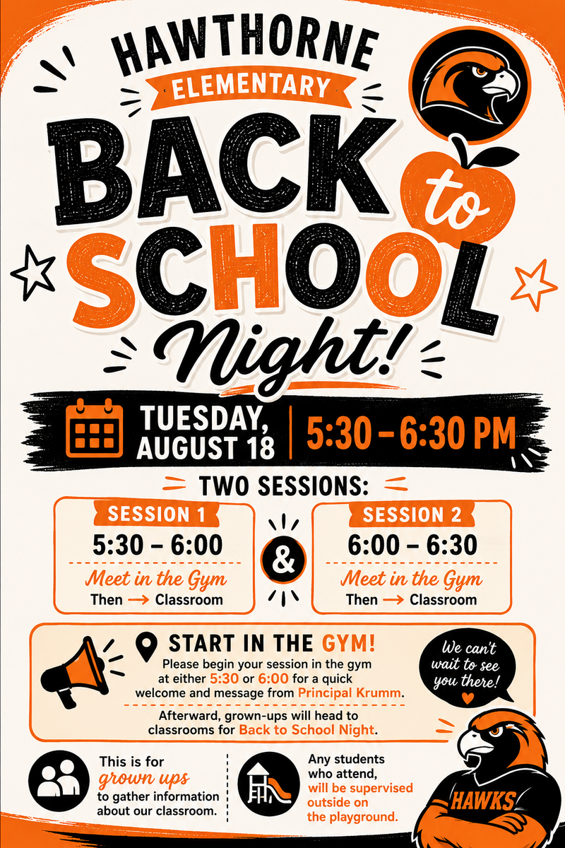 🏫🧡 Back to School Night is TOMORROW! 🧡🏫