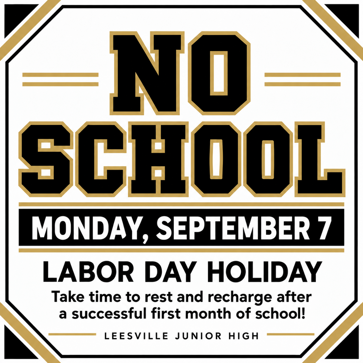 📣 No school Monday 