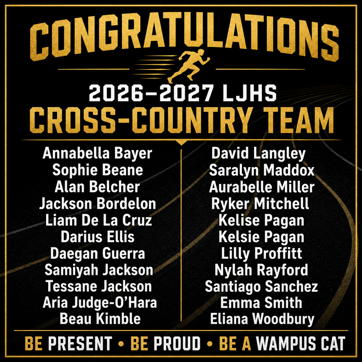 Congratulations to the LJHS Cross-Country Team 