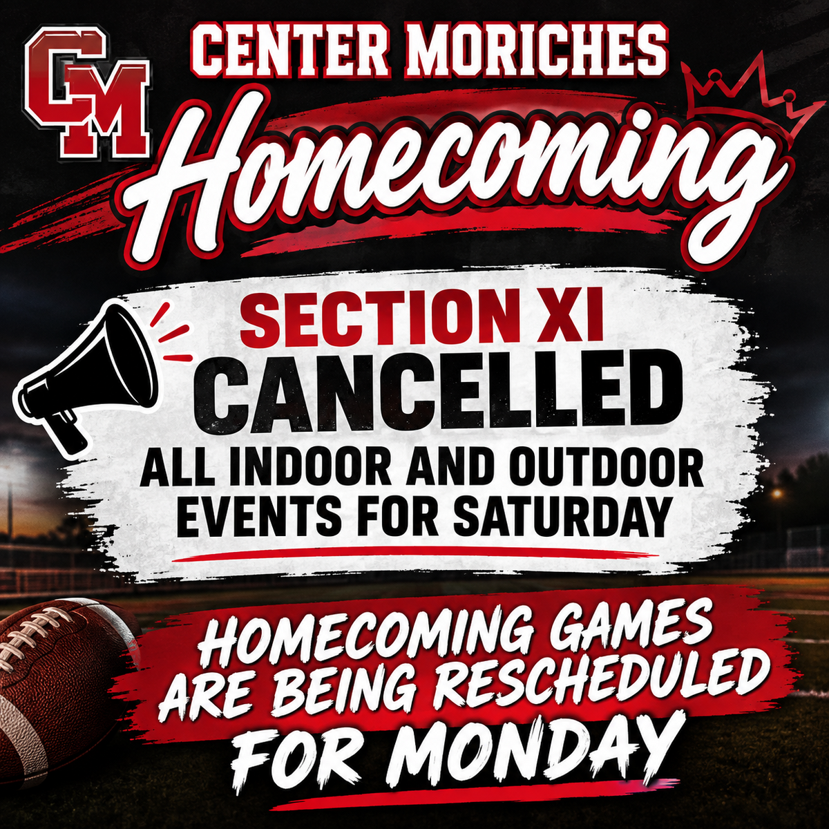 Homecoming Game Rescheduled