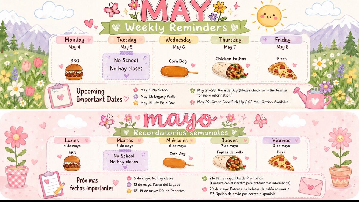 Upcoming Weekly Reminders