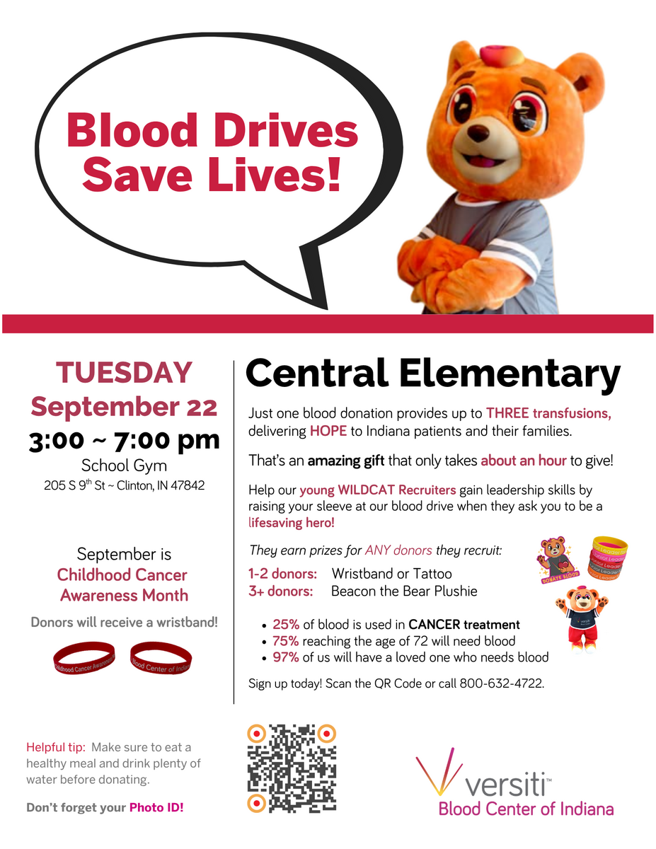 Upcoming Blood Drive Reminder: 9/22