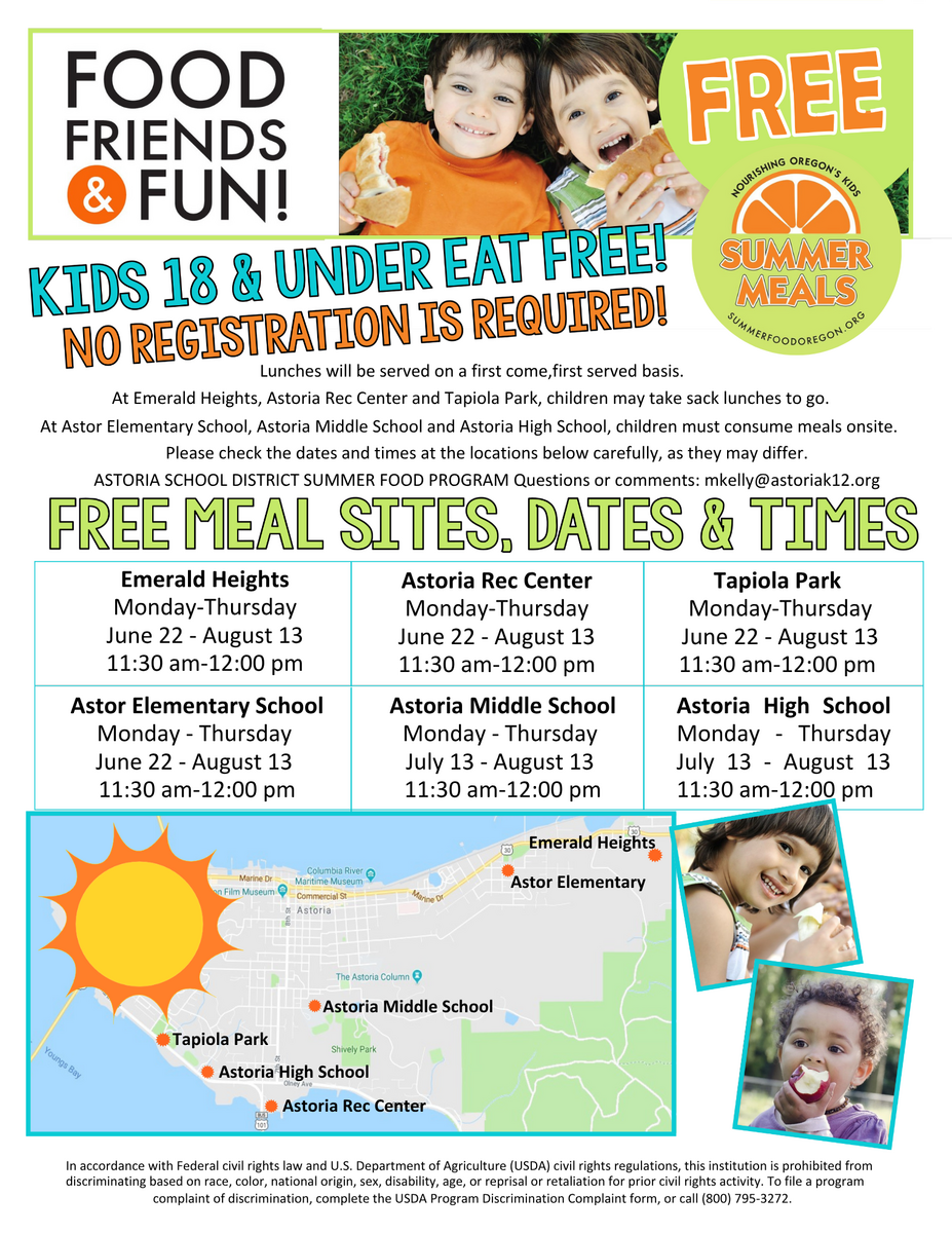  Astoria School District Summer Meal Program