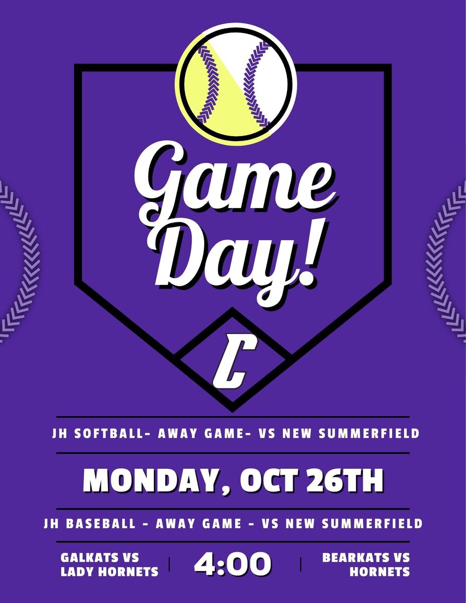 GAME DAY for JH Softball & JH Baseball @ New Summerfield