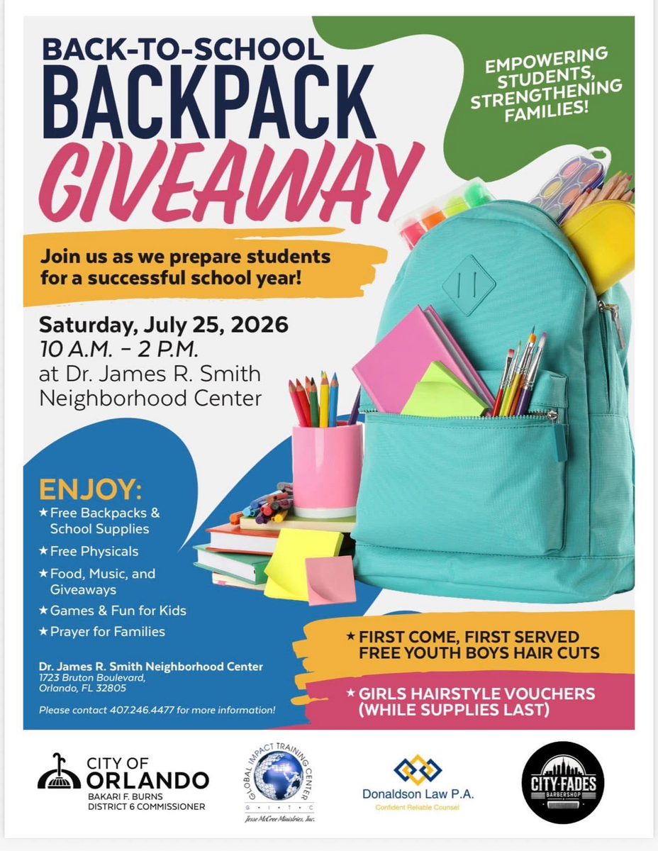  You're Invited to a Community Back-to-School Backpack Giveaway! 📚