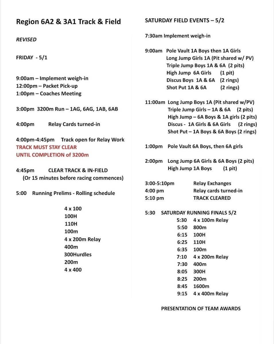 Regional Track Update