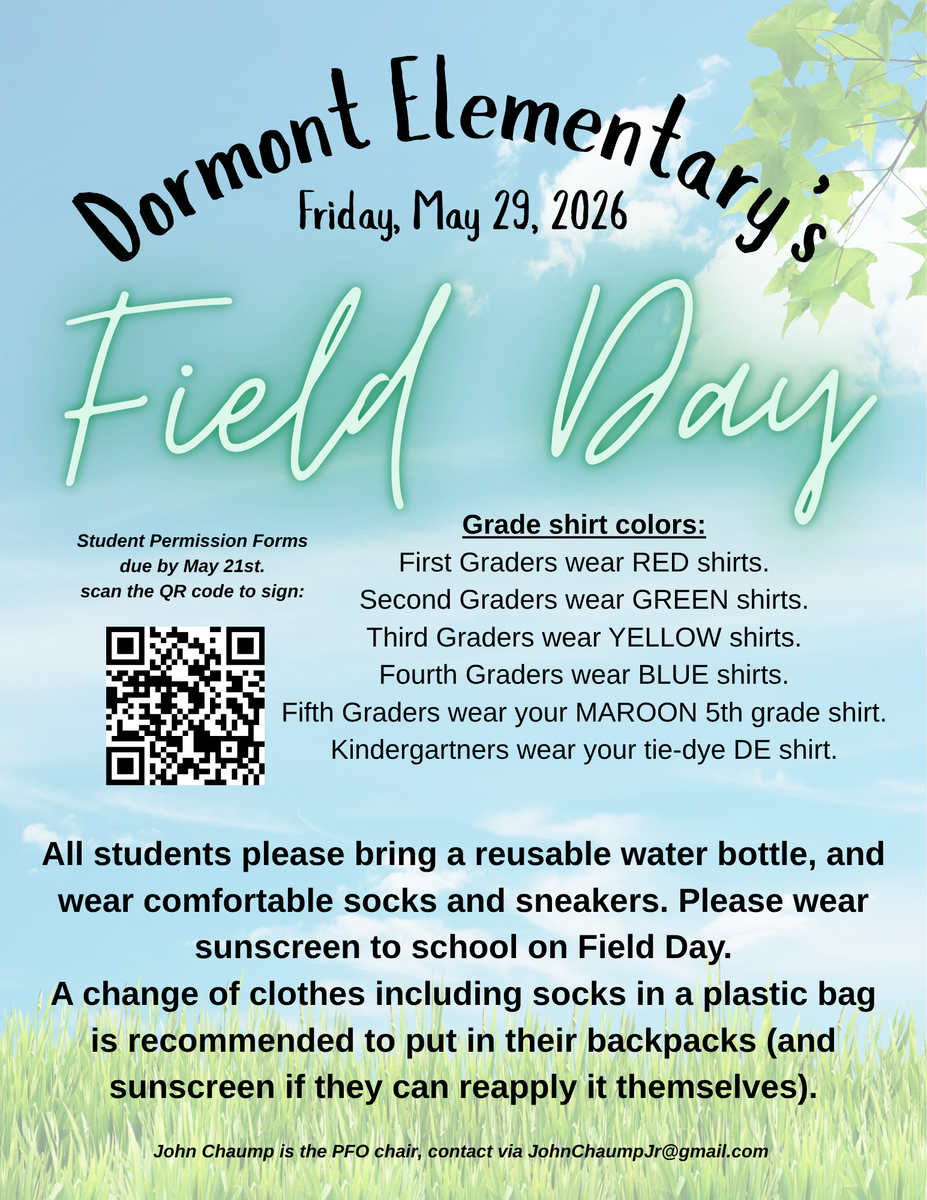 Field Day is TOMORROW, May 29th!