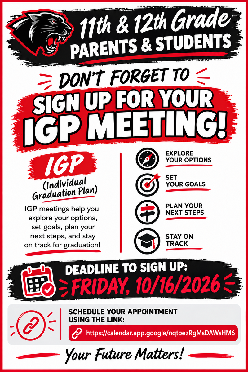 Juniors & Seniors: Sign Up for Your IGP Meeting by Friday, Oct. 16