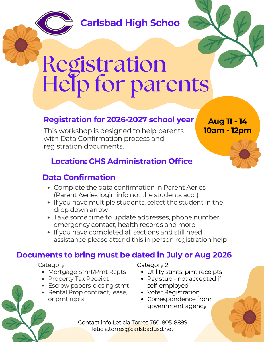 CHS Registration Information