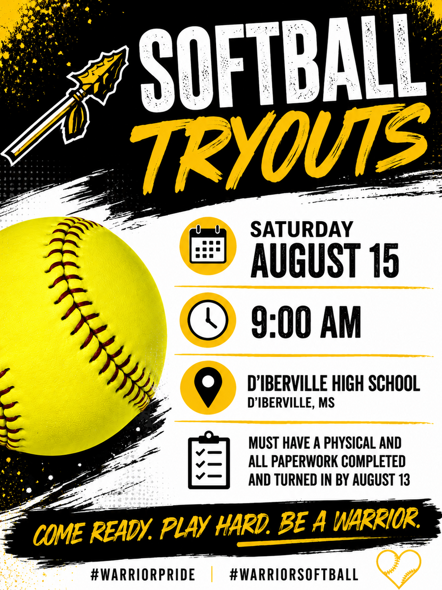 DMS Softball Tryout Information  🥎