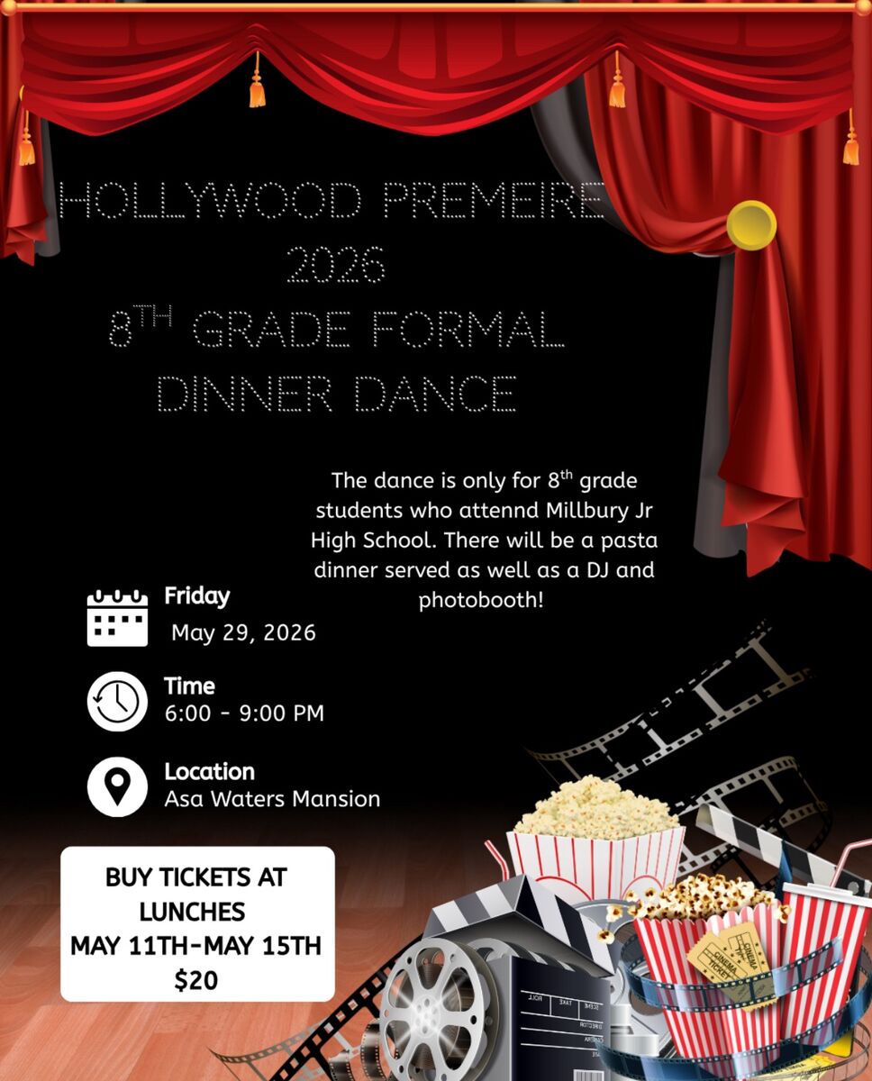 8th Grade Formal Dinner Dance: May 29