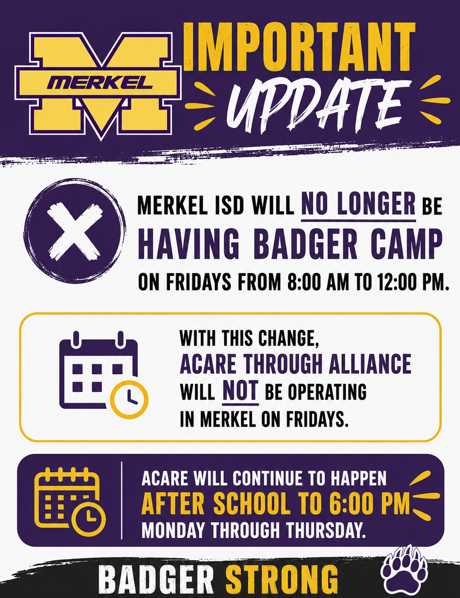 Important: Badger Camp Update