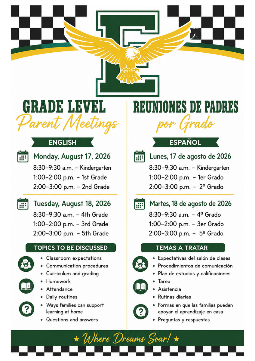 Ehrhart Elementary: Parent Orientation Slides and Invitation to Grade Level Parent Meetings