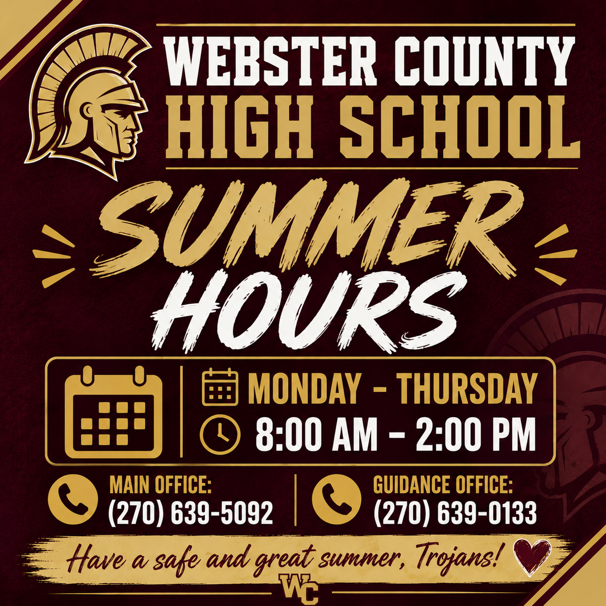 WCHS Summer Office Hours