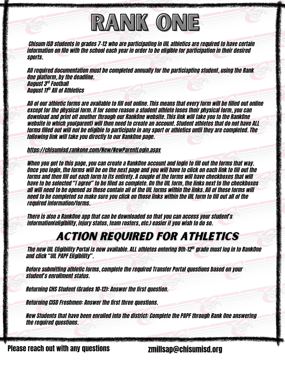 Important Athletic Information