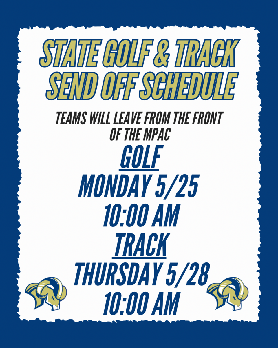 Please join us to send our Golf & Track teams off to State!