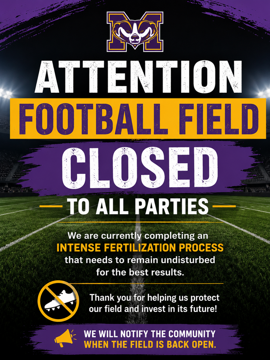 Notice: Football Field Closed
