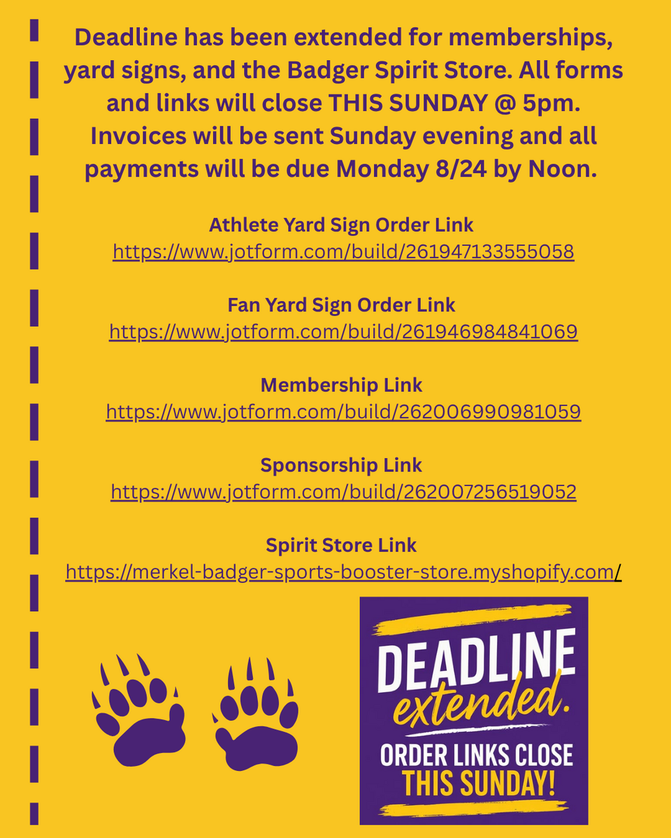 Sport Booster Deadline Extended 