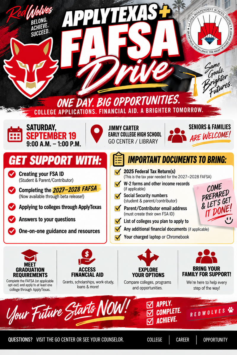 APPLY. COMPLETE. ACHIEVE. — APPLYTEXAS + FAFSA DRIVE!