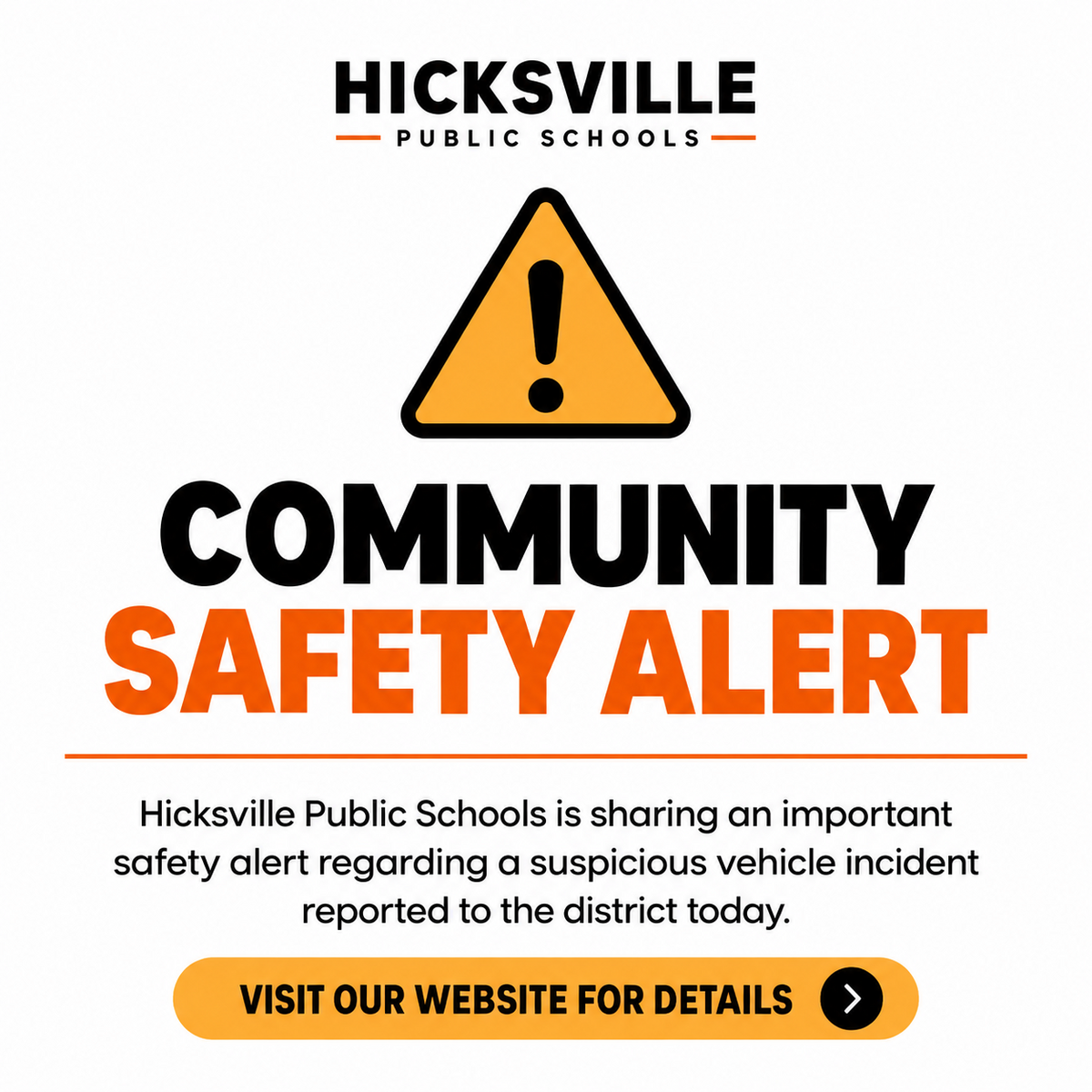 Community Safety Alert – Suspicious Vehicle Incident